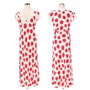 RIXO x RTR Amari Midi Dress Size L Pink Floral Sleeveless Midi Dress GUC